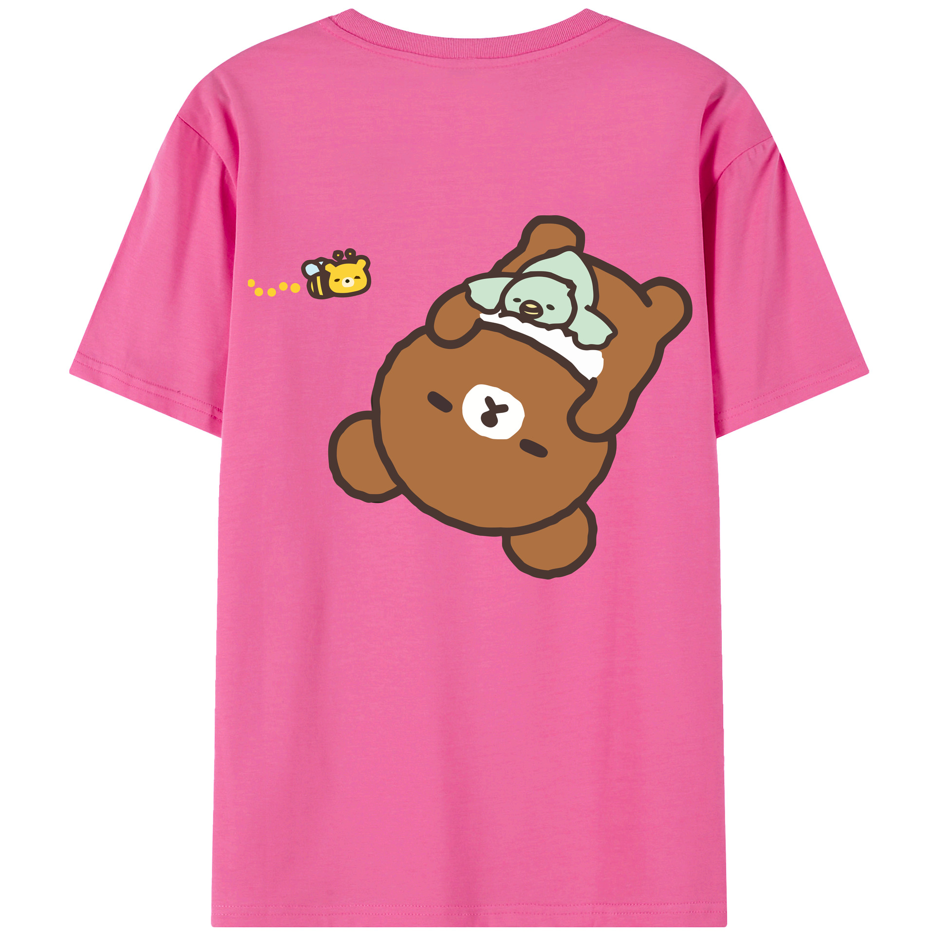 （画像用） リラックマ リラックマ キイロイトリ Rilakkuma Korilakkuma Kiiroitori レディース半袖Tシャツ(バックプリント)